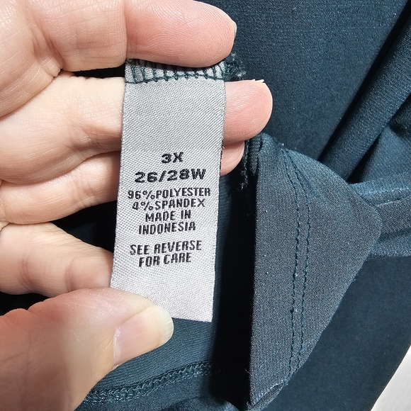 Catherines Women's Green Studded Knit 3/4 Sleeve Shirt Size 3X 26/28W. - Picture 5 of 6